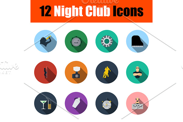 Set of Night club icons | Pre-Designed Illustrator Graphics ~ Creative