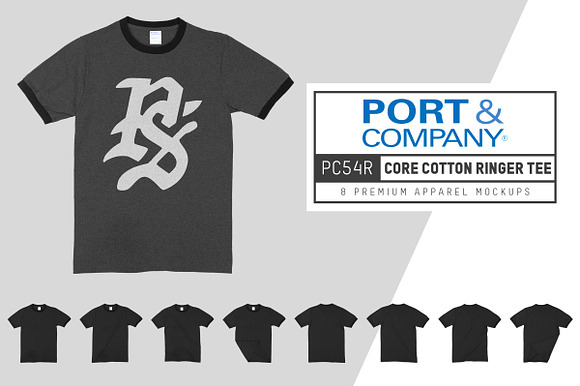 Download Port Company Pc54r Core Ringer Tee Creative Photoshop Templates Creative Market