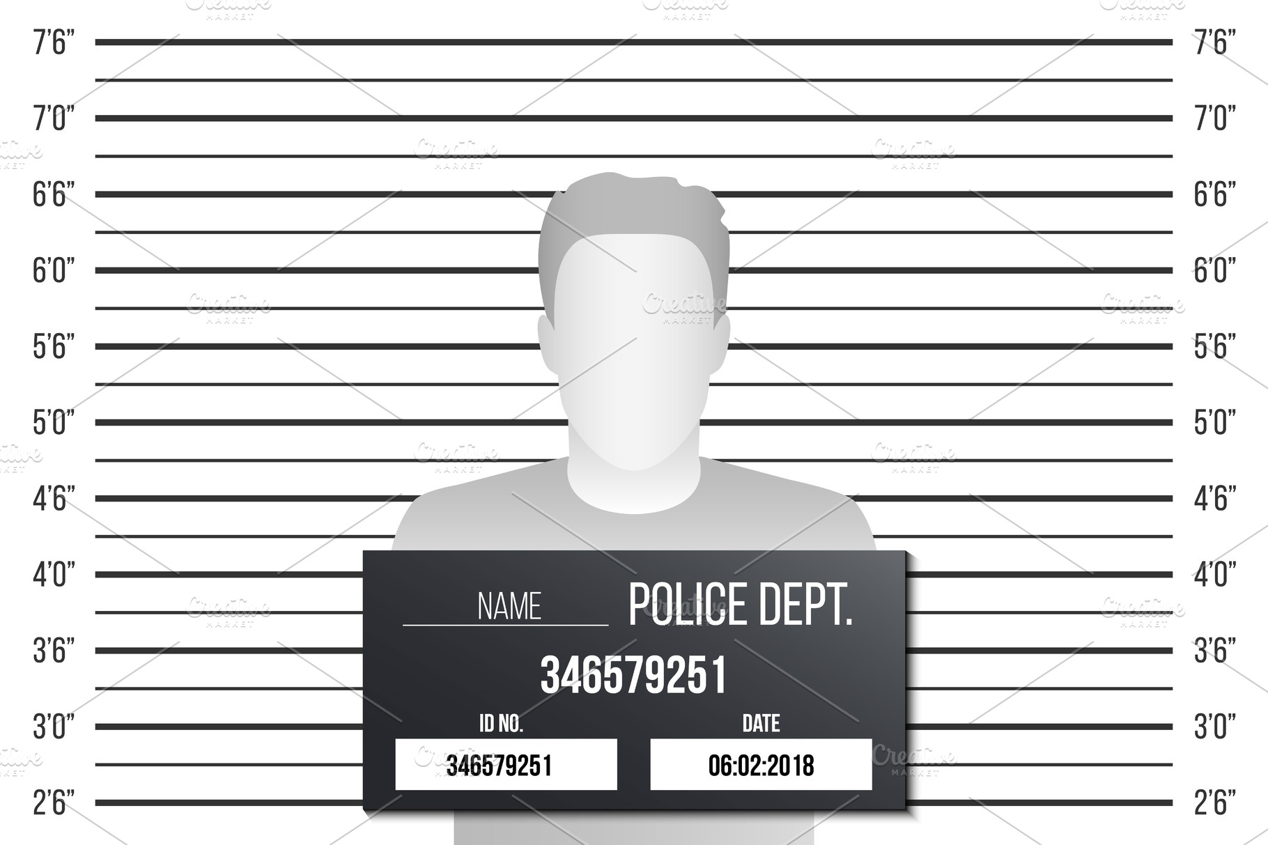 Police lineup, mugshot table. | People Illustrations ~ Creative Market