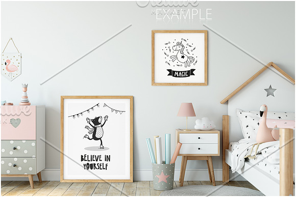 Download Kids Frames Wall Mockup Bundle 5 Creative Photoshop Templates Creative Market