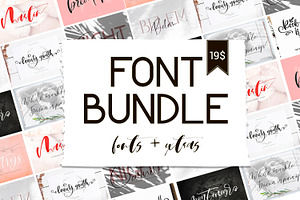 Font Bundle.Fonts & Extras  Handwriting Fonts ~ Creative Market