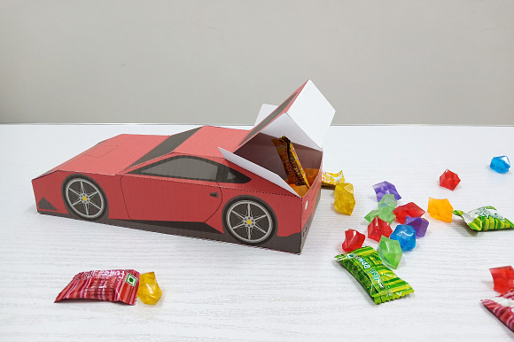 Download Diy Ferrari Favor 3d Papercraft Creative Templates Creative Market