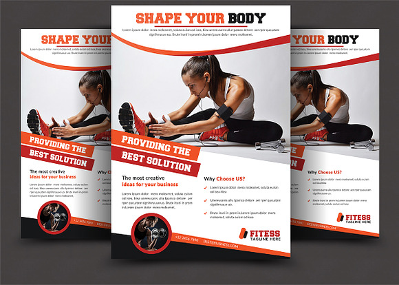 Fitness Flyer Creative Photoshop Templates Creative Market