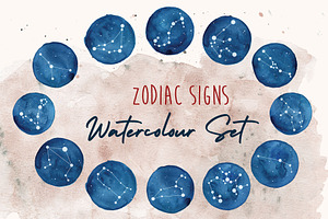 Download Star Signs Set Watercolor Astrology Pre Designed Photoshop Graphics Creative Market