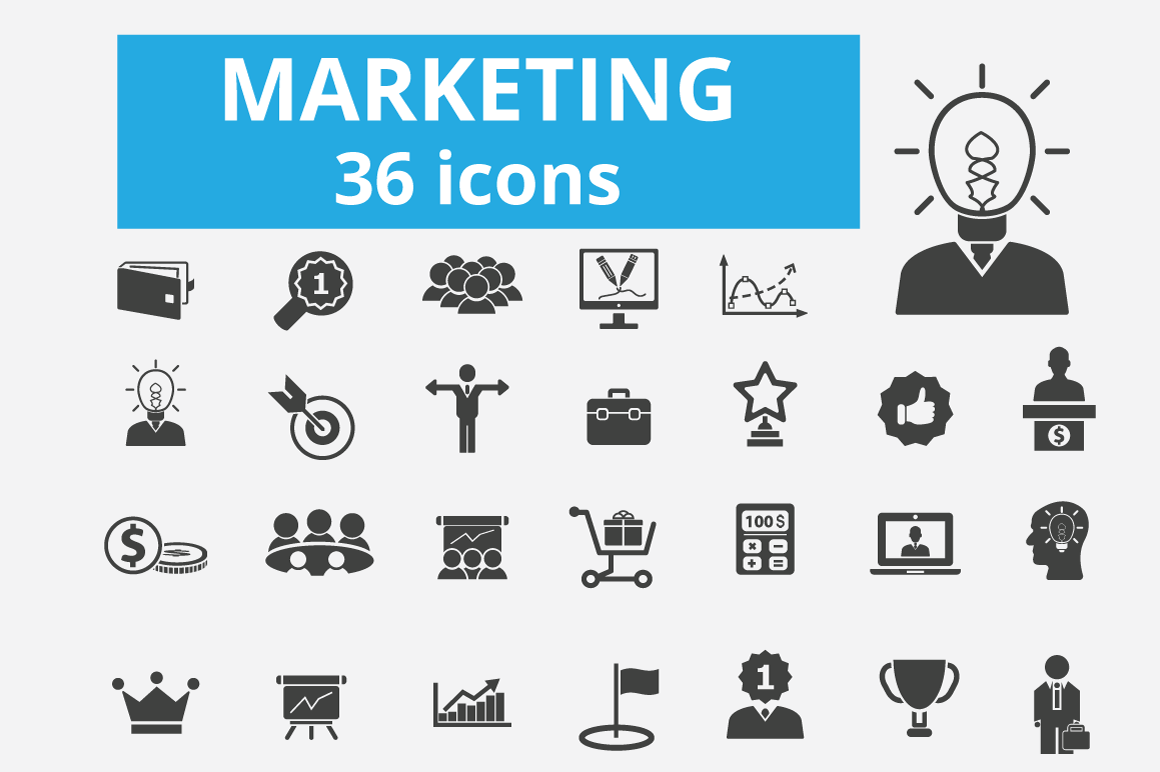 36 Marketing Icons Outline Icons Creative Market