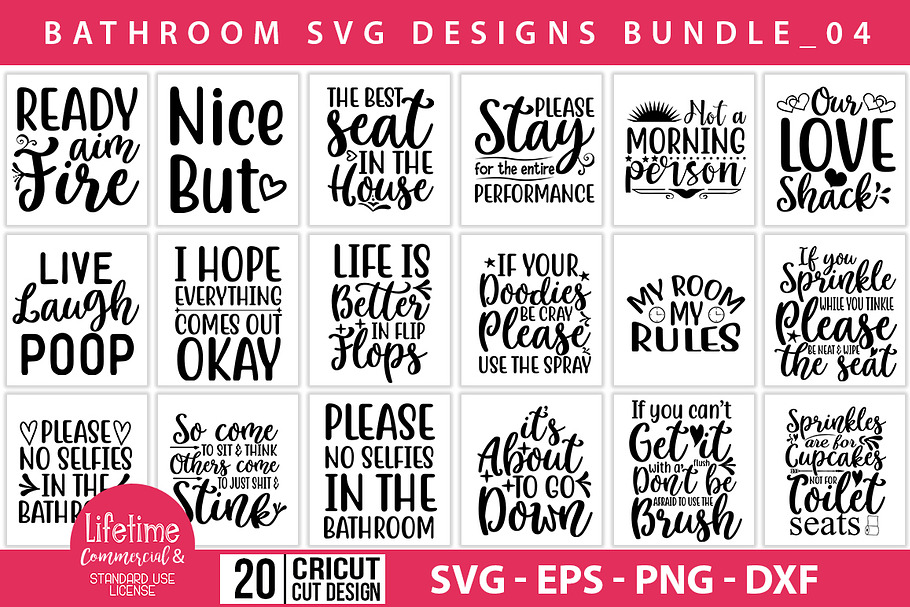 Download 88 Funny Bathroom SVG Bundle | Pre-Designed Illustrator Graphics ~ Creative Market