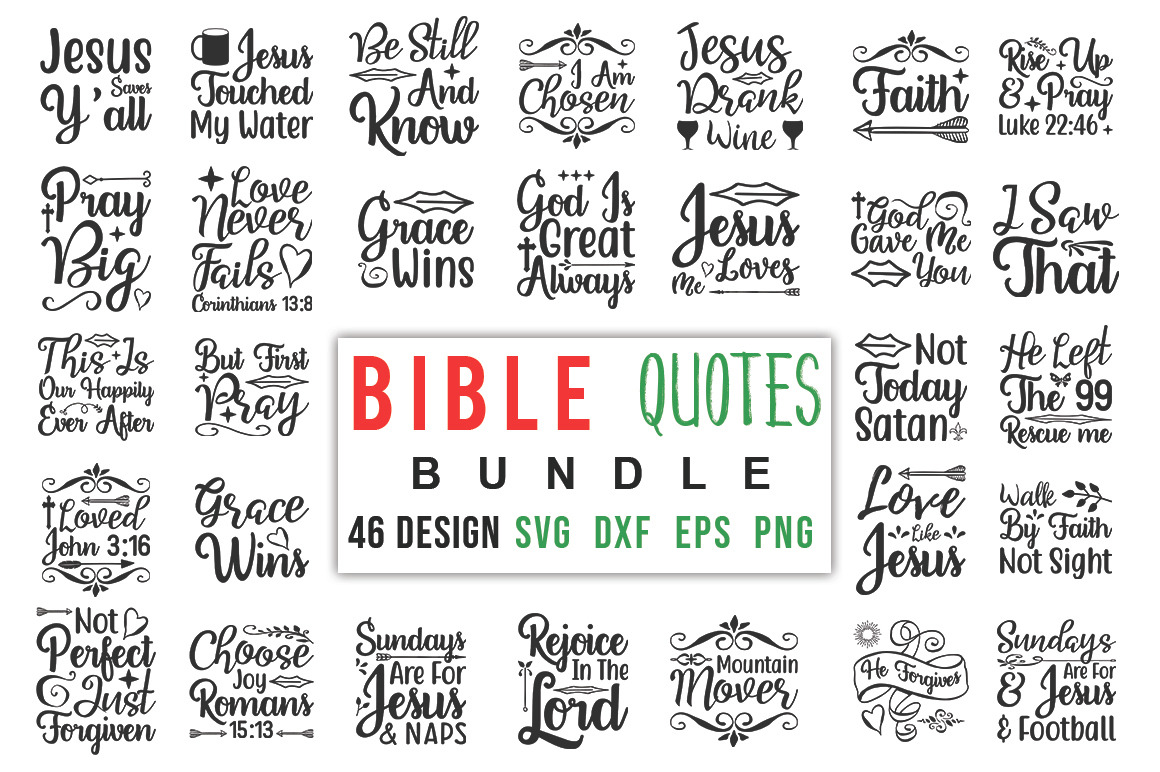 46 Bible Verse Svg Bundle Pre Designed Illustrator Graphics Creative Market