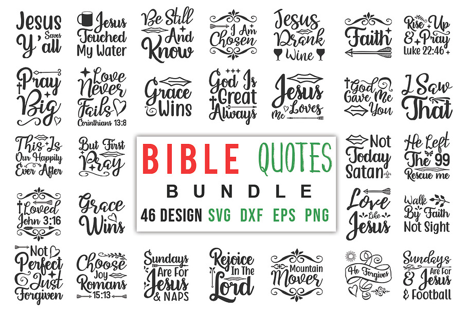 Christian Bundle Svg Bible Verse Svg Pre Designed Illustrator Graphics Creative Market