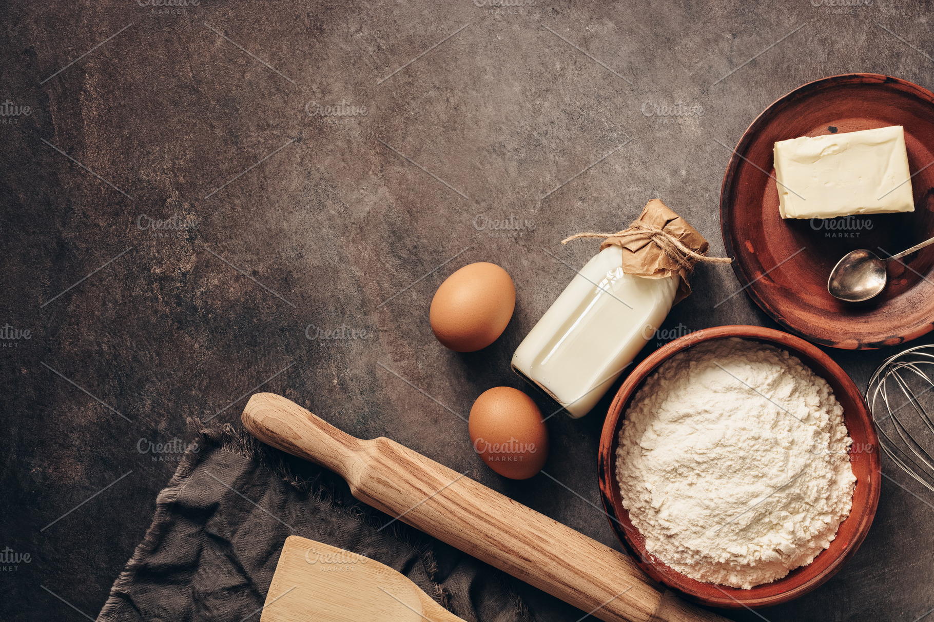 Baking background with ingredients | Food Images ~ Creative Market