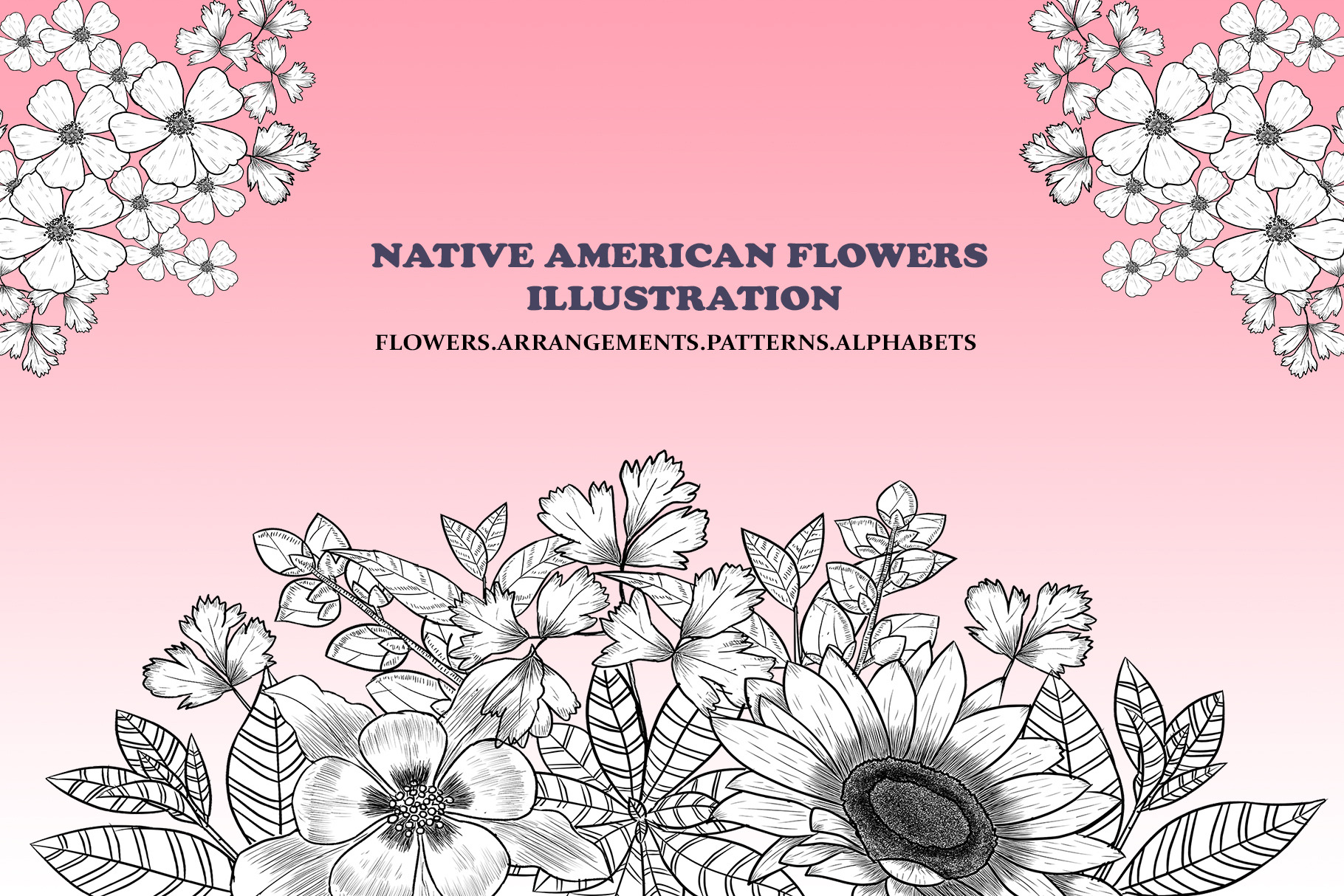 Native American Flowers Illustration Custom Designed Illustrations Creative Market