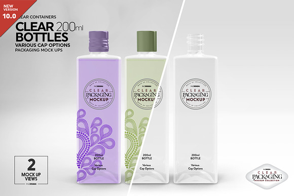 Download Clear 200ml Pet Bottles Mockup Creative Photoshop Templates Creative Market