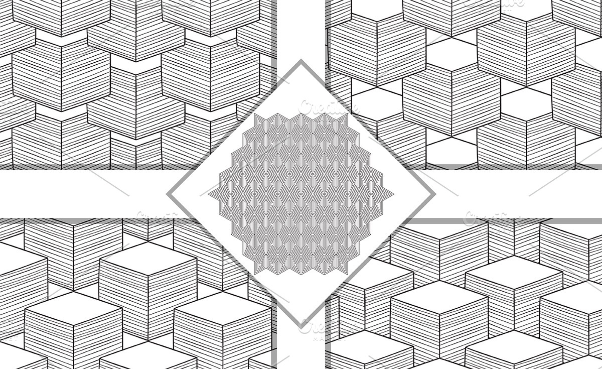 Vector Seamless Geometric Patterns a | Pre-Designed Illustrator