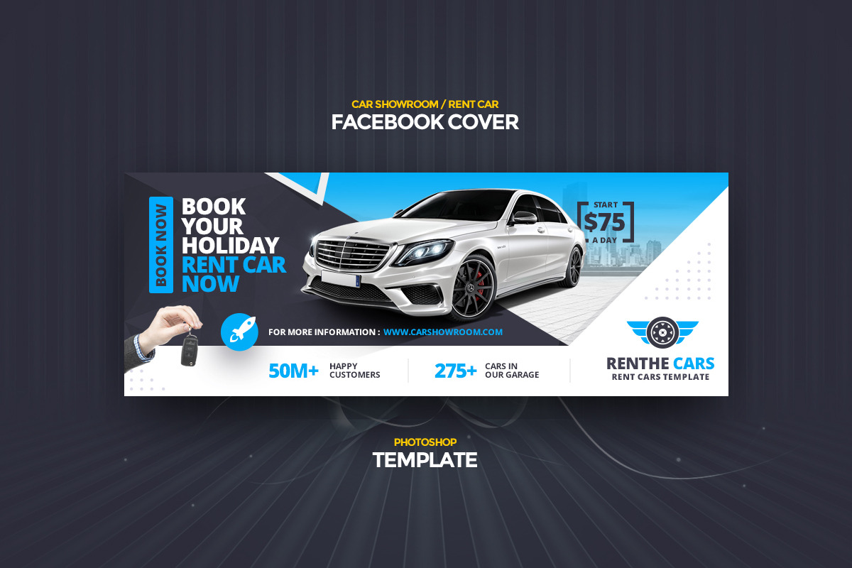 Rent Car Facebook Cover Template | Social Media Templates ~ Creative Market