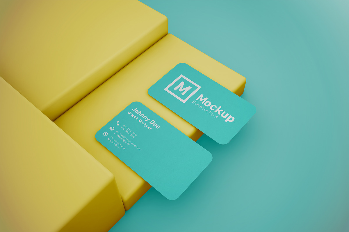 Download Rounded Corner Business Card Mockup | Creative Photoshop Templates ~ Creative Market