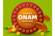 Onam festival background for South | Decorative Illustrations ...