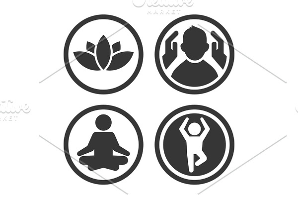 Spa Massage Icon Set Pre Designed Illustrator Graphics ~ Creative Market