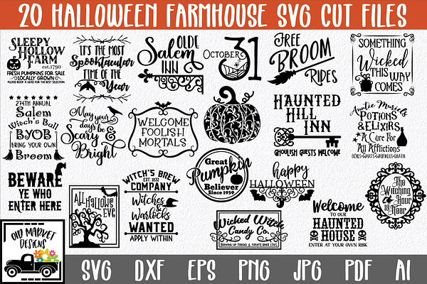 Download Farmhouse Halloween Svg Bundle Pre Designed Photoshop Graphics Creative Market PSD Mockup Templates