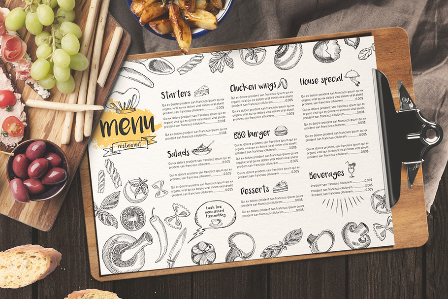 Fast food menu doodles | Pre-Designed Illustrator Graphics ~ Creative ...