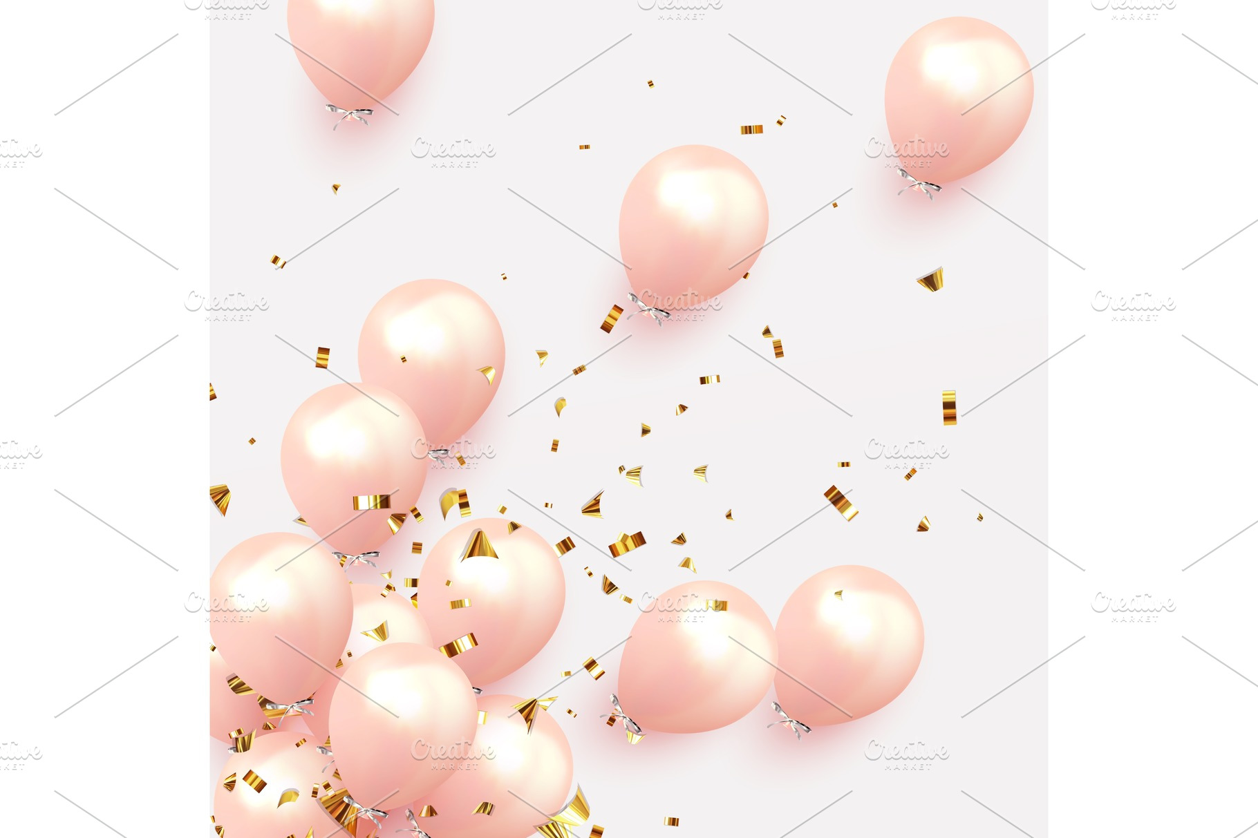 Background with Pink balloons | Pre-Designed Illustrator Graphics