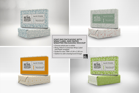 Download Retail Soap Bar Packaging Mockup Creative Photoshop Templates Creative Market