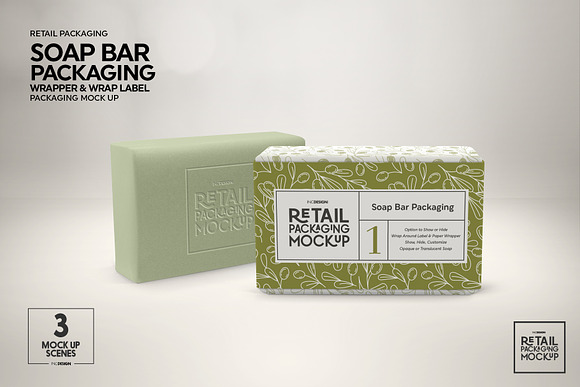 Download Retail Soap Bar Packaging Mockup Creative Photoshop Templates Creative Market