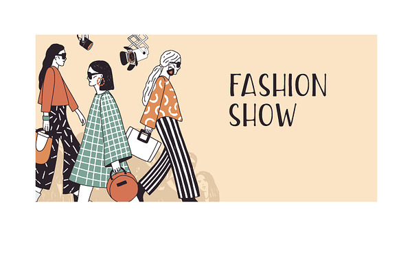 Fashion show banners and posters | Pre-Designed Illustrator Graphics ...