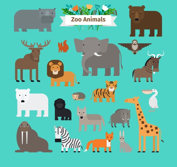 Zoo Animals Icons | Illustrator Graphics ~ Creative Market