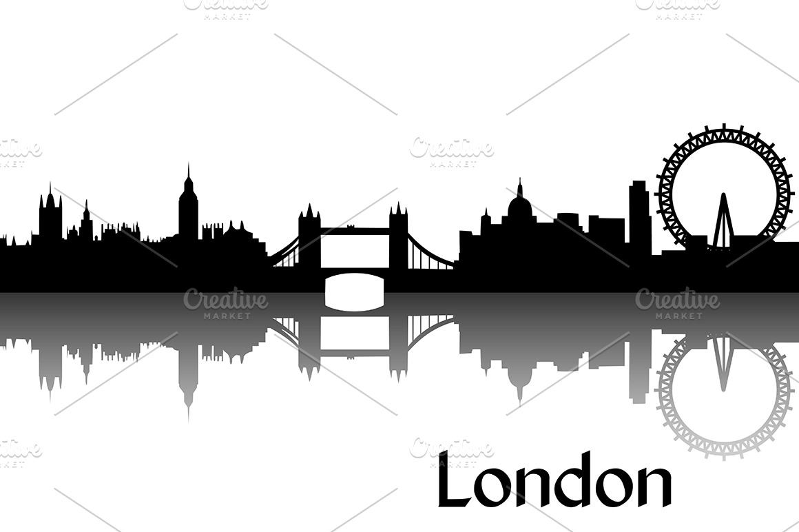 Vector silhouette of London | Pre-Designed Illustrator Graphics