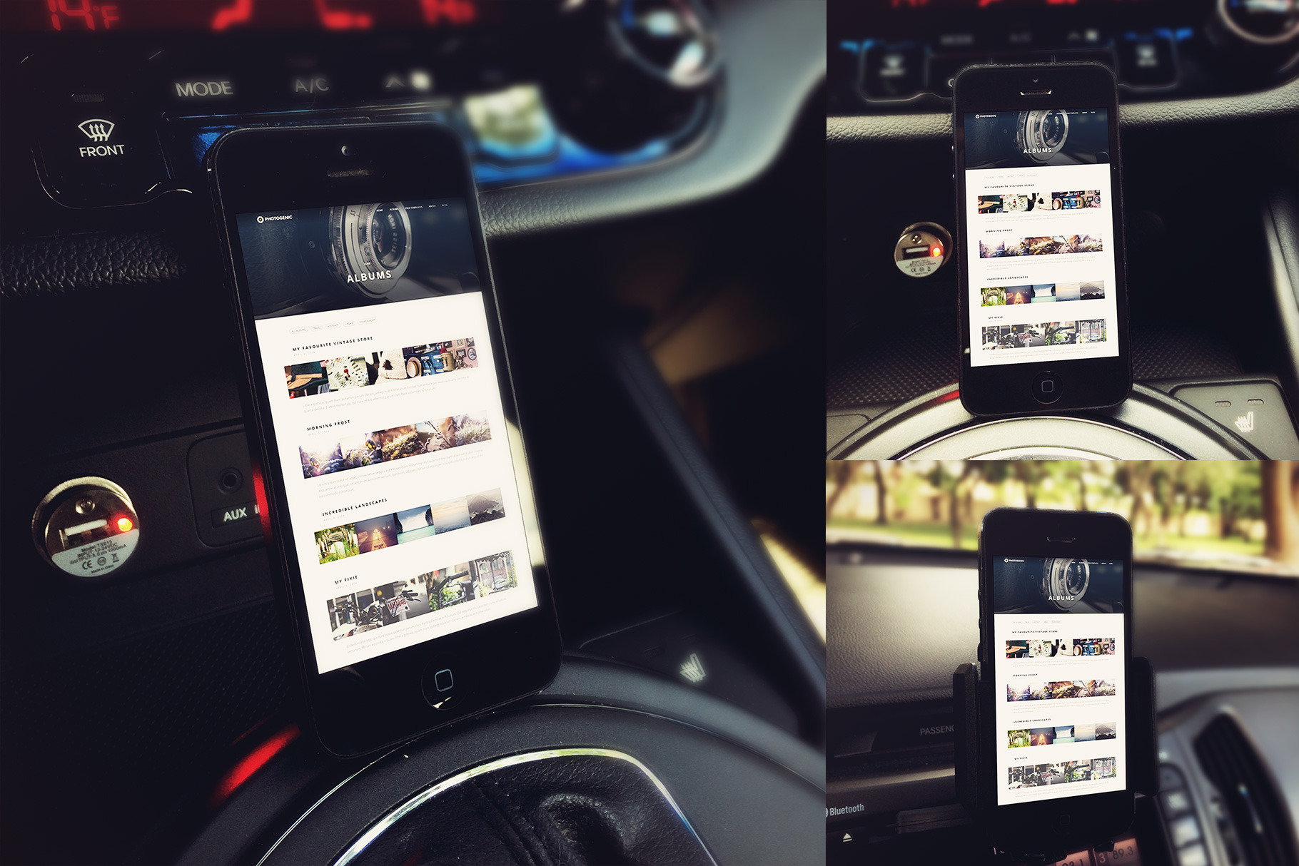 Download Smart Phone In Suv Mockup Templates Creative Photoshop Templates Creative Market