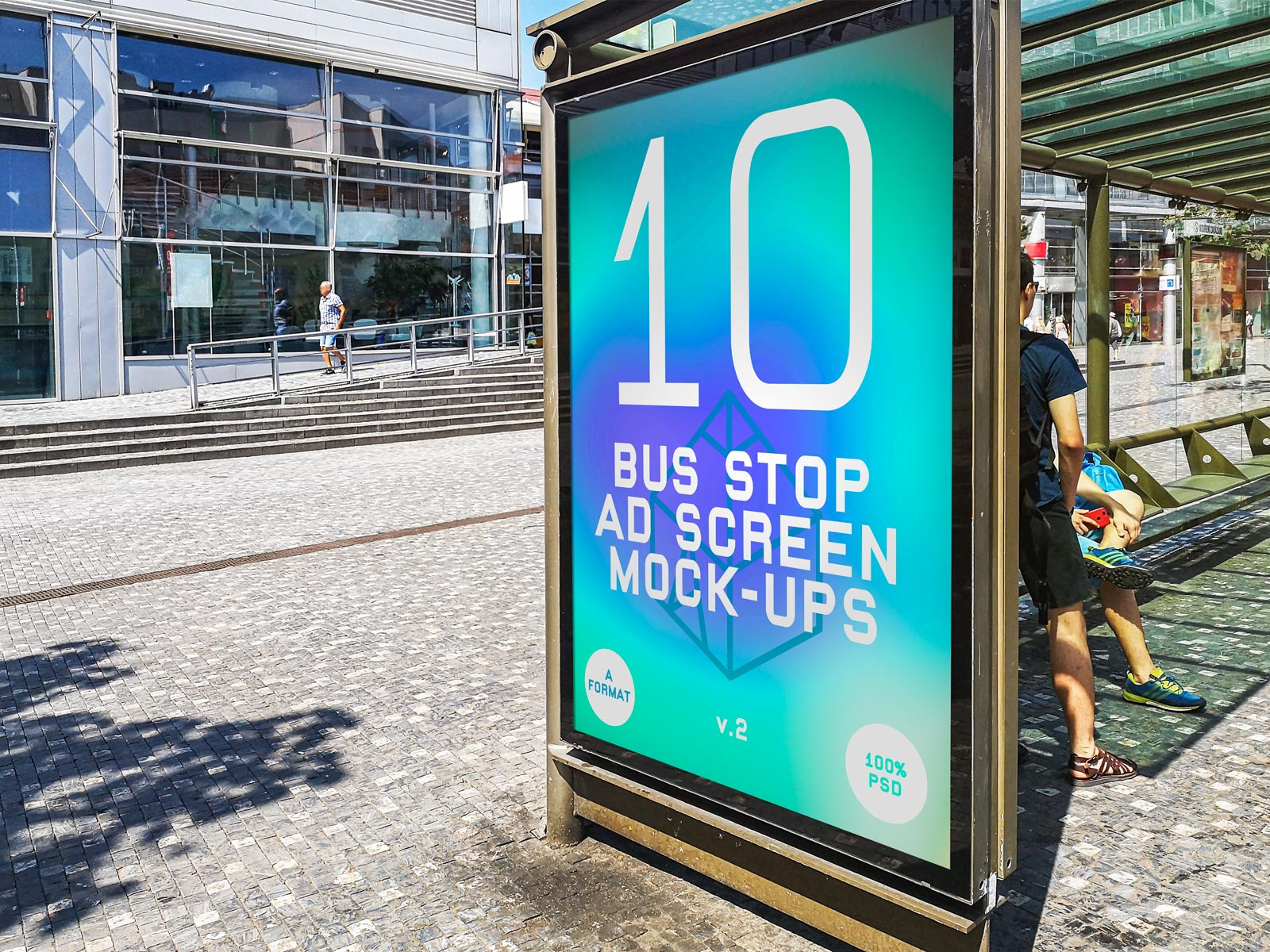 Bus Stop Ad Screen Mock-Ups v2 | Advertising Mockups ~ Creative Market