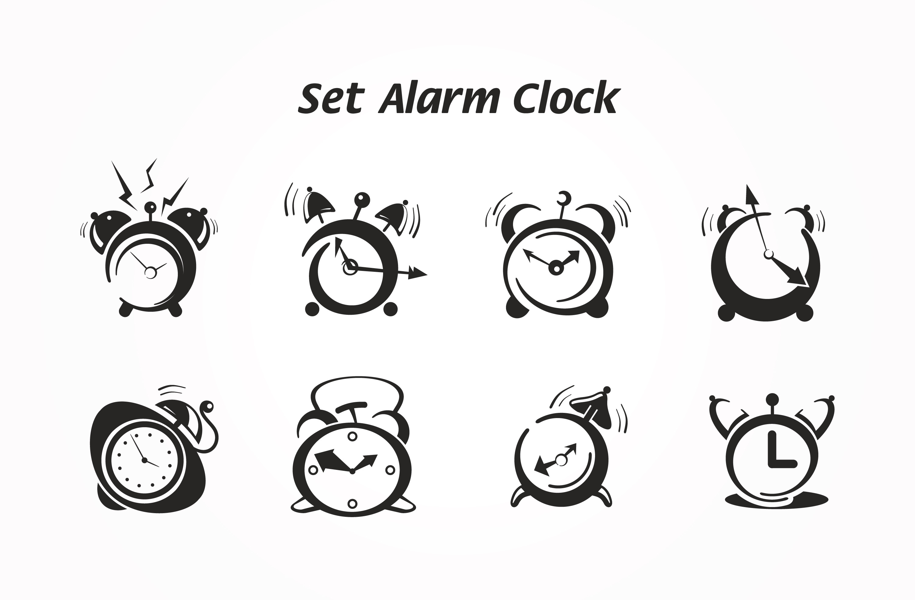 Alarm clock symbol | Pre-Designed Illustrator Graphics ~ Creative Market