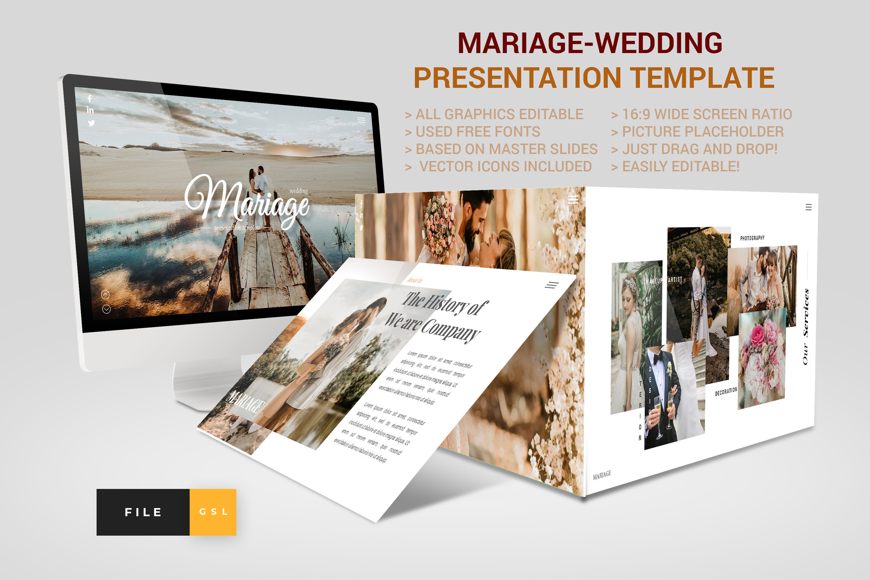 Wedding Google Slides Template Presentation Templates Creative Market