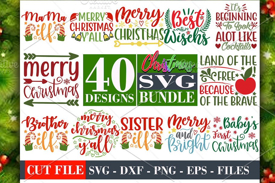 Download Christmas Svg Tshirt Design Bundle 3 Pre Designed Illustrator Graphics Creative Market PSD Mockup Templates