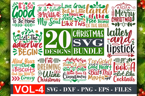 Christmas Svg Tshirt Design Bundle 4 Pre Designed Illustrator Graphics Creative Market