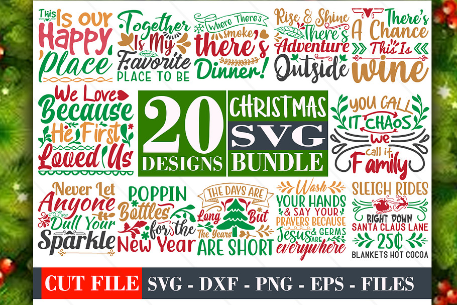 Download Christmas Svg Tshirt Design Bundle 3 Pre Designed Illustrator Graphics Creative Market 3D SVG Files Ideas | SVG, Paper Crafts, SVG File