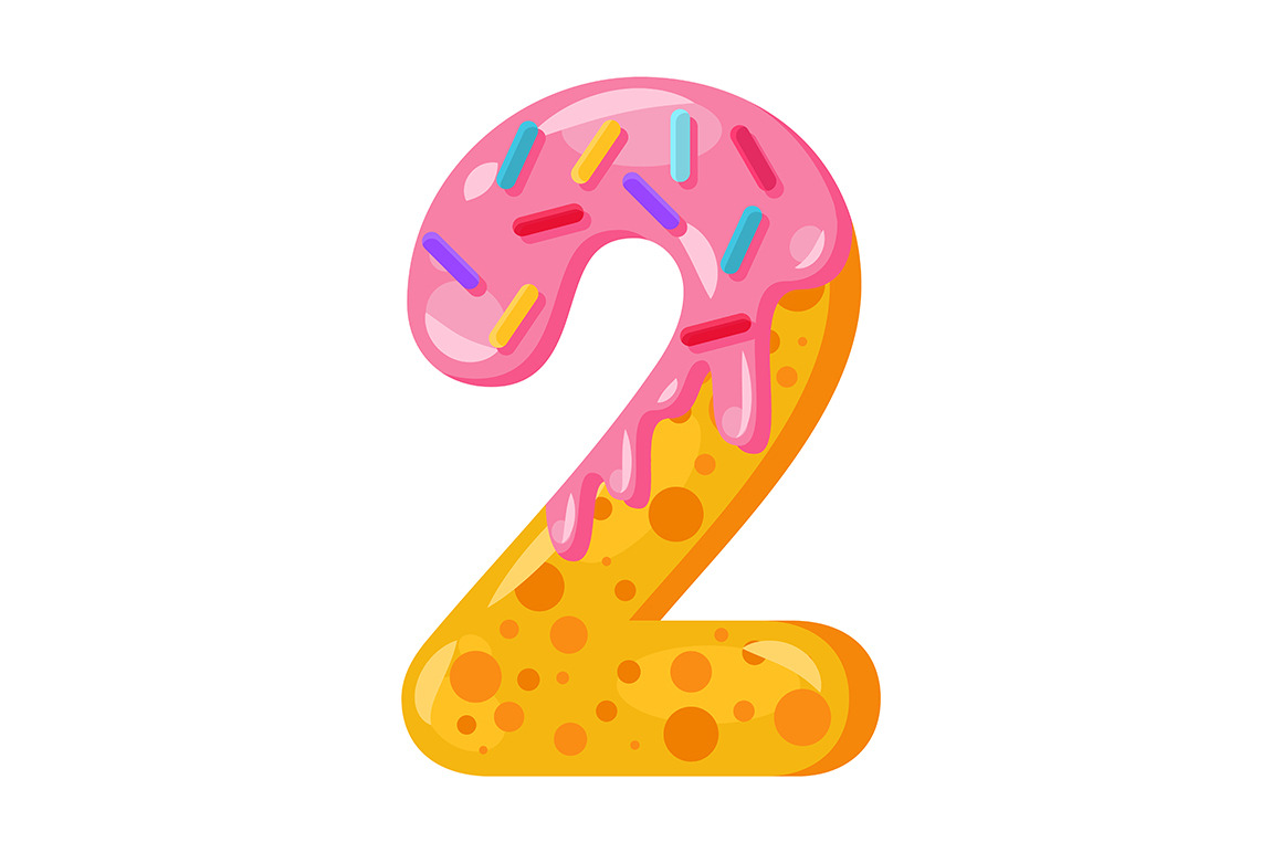 Donut cartoon two number | Photoshop Graphics ~ Creative Market