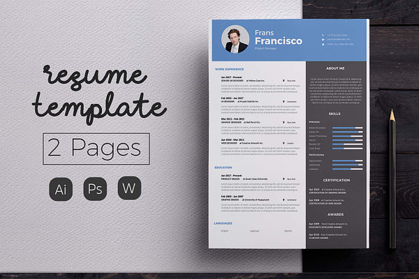 Modern Resume Amp Cv Template Creative Illustrator Templates