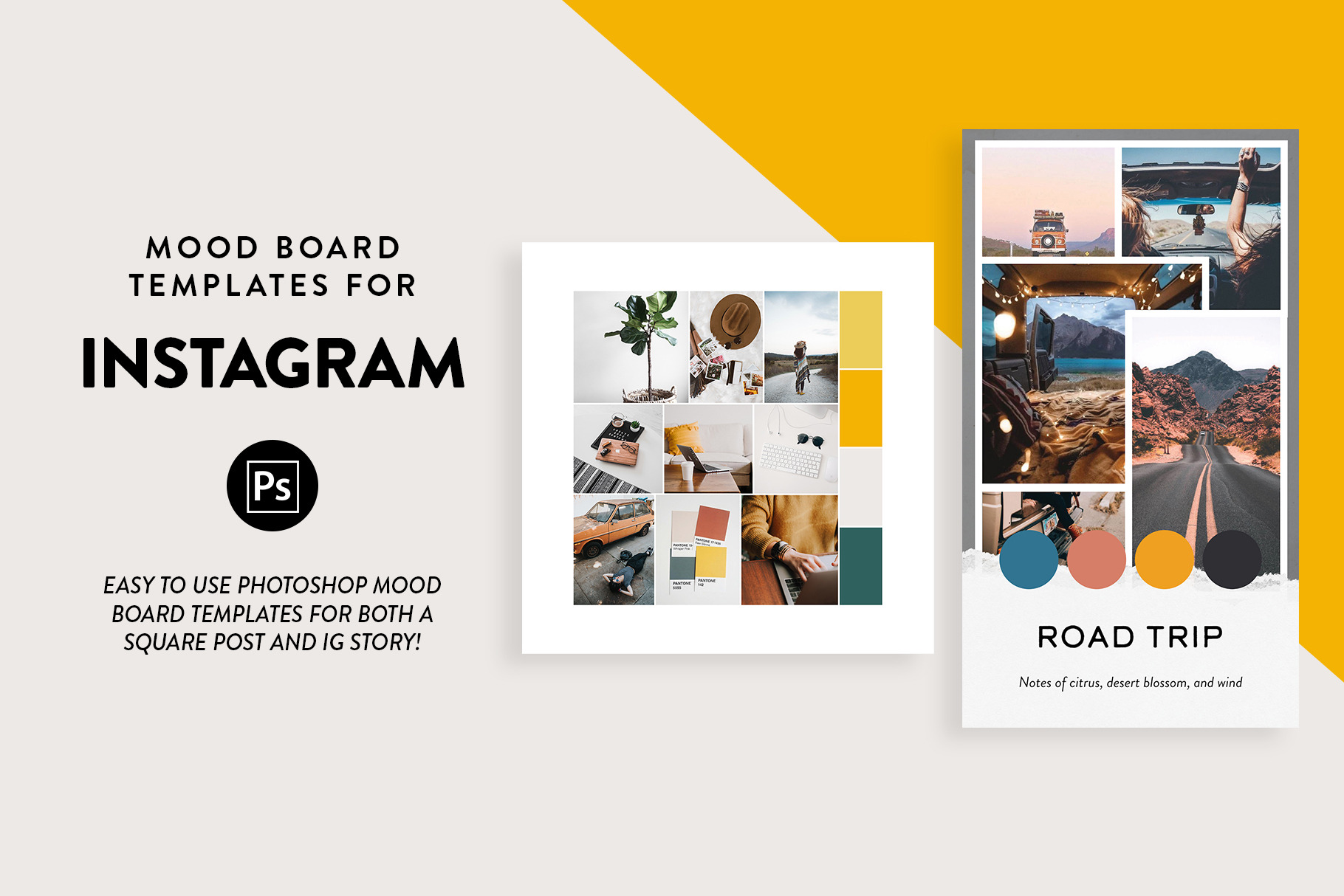 Mood Board Templates For Instagram Social Media Templates ~ Creative Market 