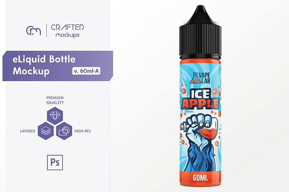 Download Eliquid Bottle Mockup V 60ml A Creative Photoshop Templates Creative Market