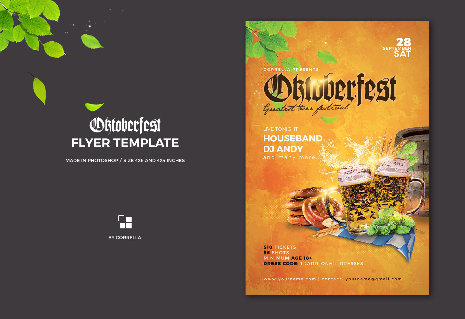 Oktoberfest Party Flyer Creative Photoshop Templates Creative Market