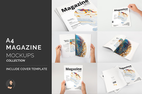 Download A4 Magazine Mockup Pack Creative Photoshop Templates Creative Market