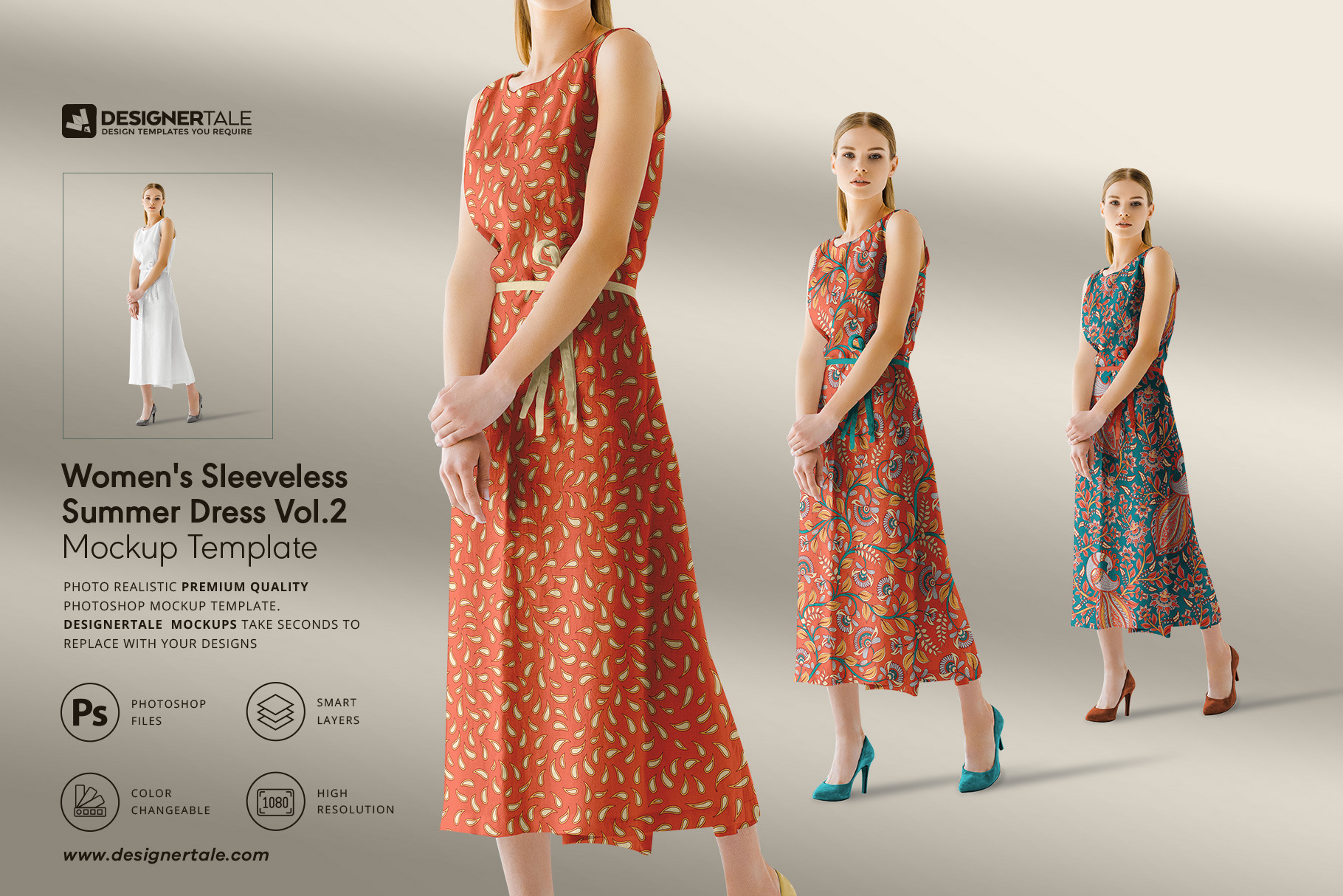 Download Women Sleeveless Summer Dress Mockup | Creative ...