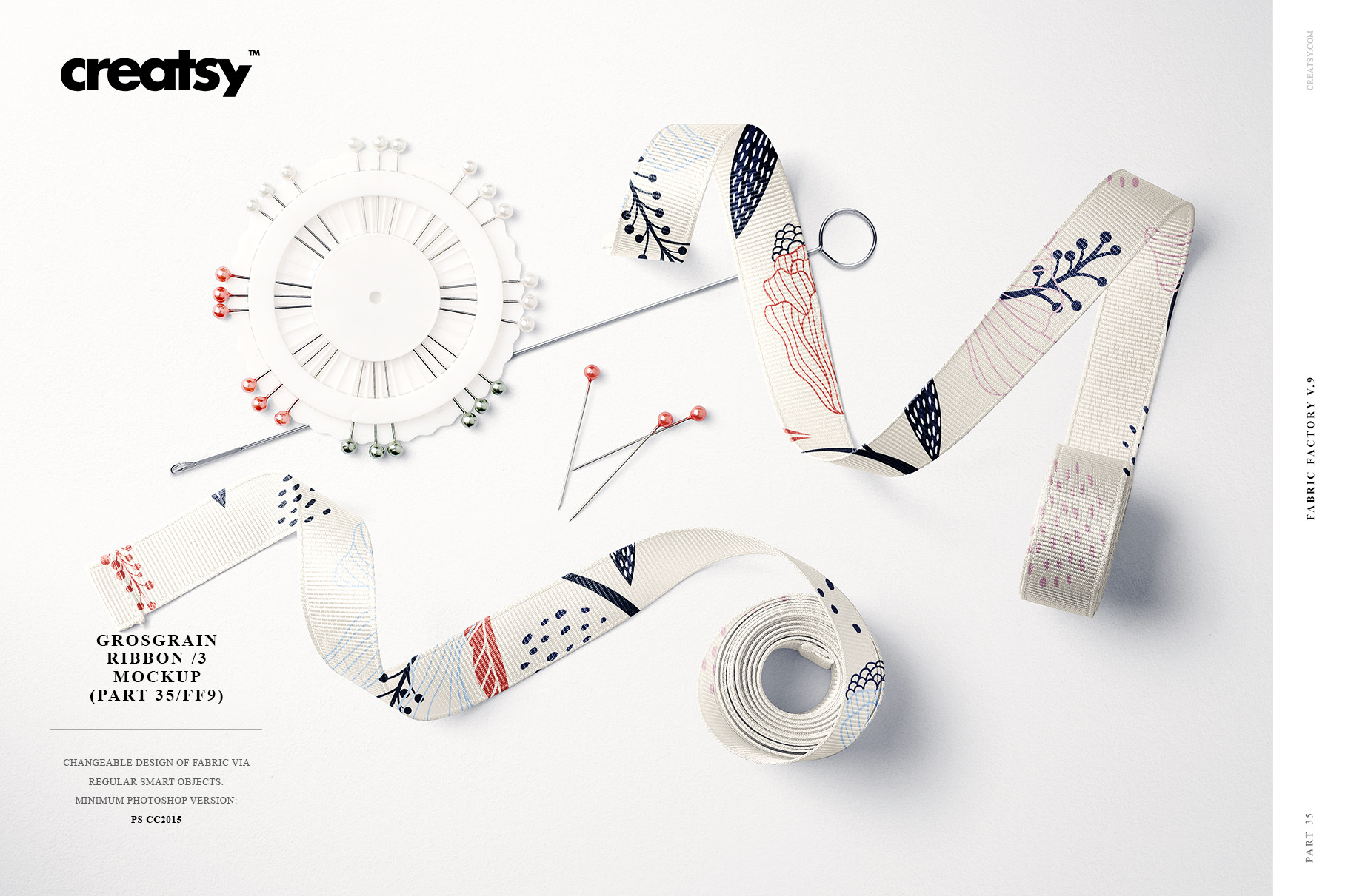 Download Grosgrain Ribbon 3 Mockup (35/FFv.9) | Creative Photoshop ...