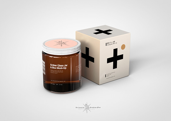 Download Amber Cosmetics Jar Box Mock Up Creative Photoshop Templates Creative Market