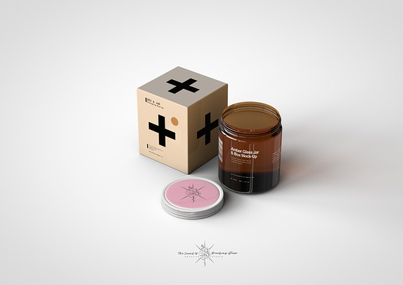 Download Amber Cosmetics Jar Box Mock Up Creative Photoshop Templates Creative Market