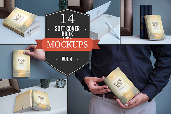 Download Softcover Book Mockups Vol 4 Creative Print Mockups Creative Market PSD Mockup Templates