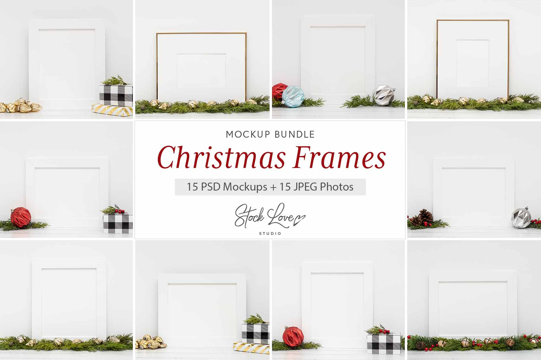 Download Christmas Frame Mockup Frame Creative Photoshop Templates Creative Market PSD Mockup Templates