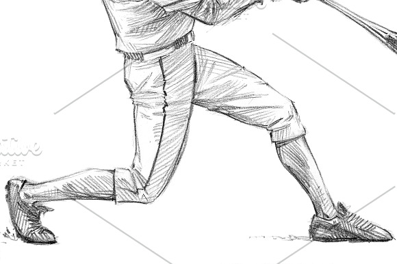 Sports Series Sketchy Pencil Drawing Baseball Stock Illustration 281297618