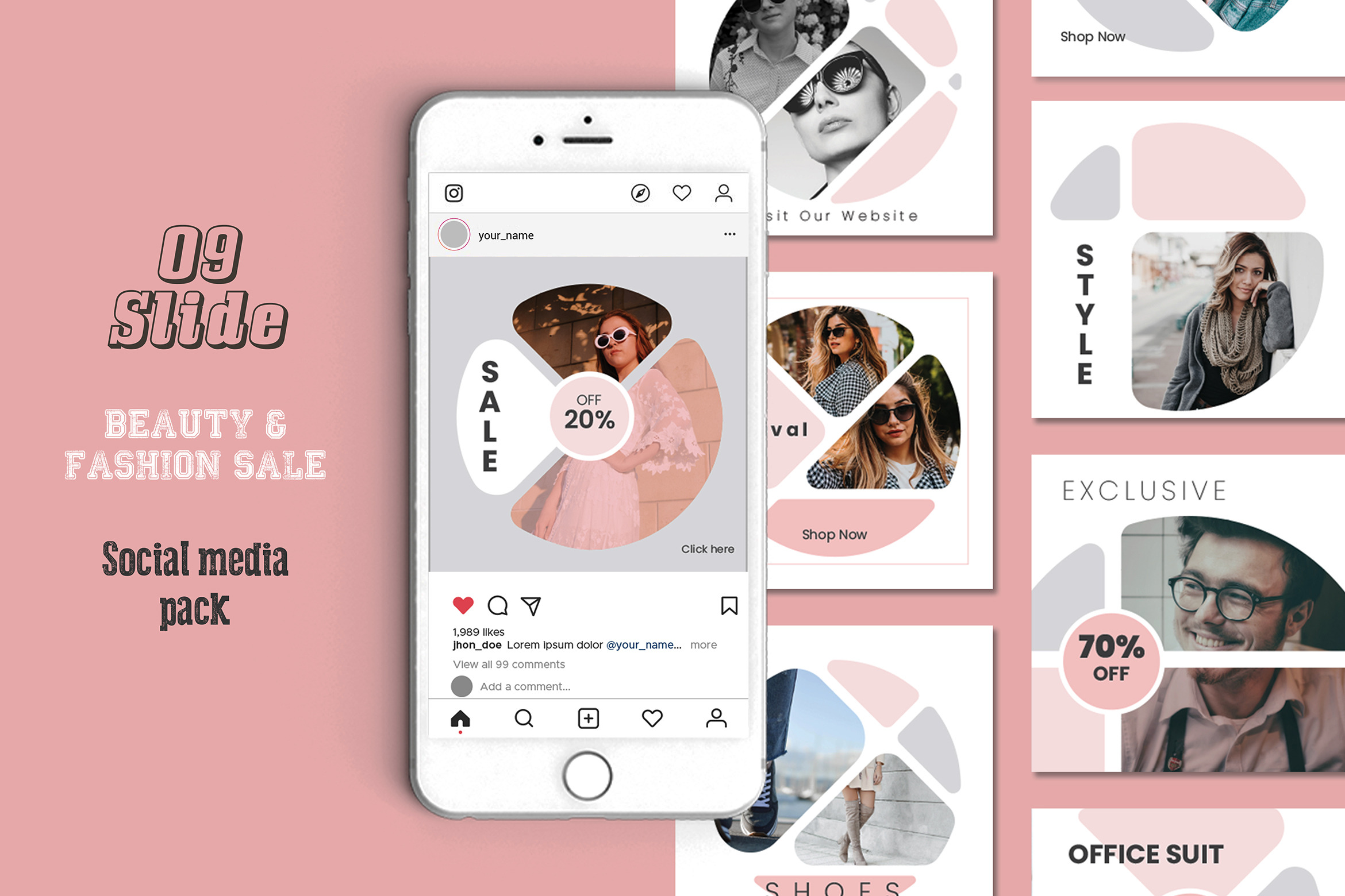 Fashion Sale Social Media Pack | Social Media Templates ~ Creative Market