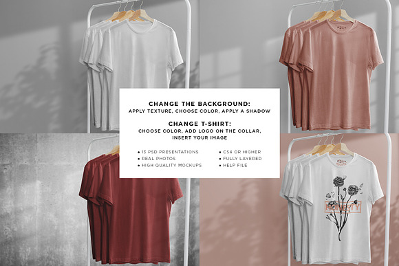 Download T Shirt Mock Up On Hanger Creative Photoshop Templates Creative Market